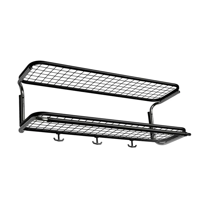 Classic 650 hatthylla - svart/krom, 2 plan, 80 cm - Essem Design