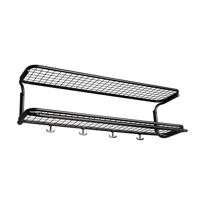 Classic 650 hatthylla - svart/svart, 2 plan, 100 cm - Essem Design