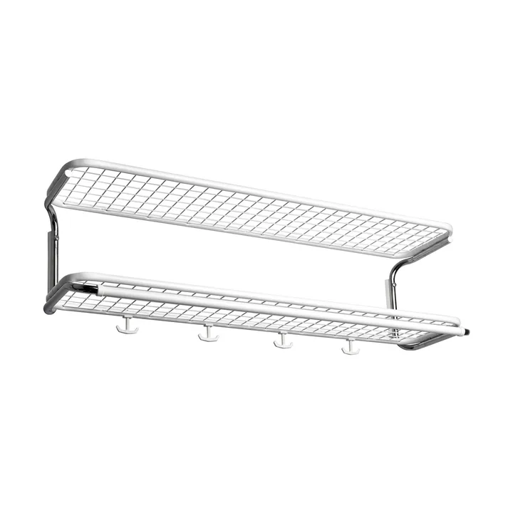 Classic 650 hatthylla - vit/krom, 2 plan, 100 cm - Essem Design