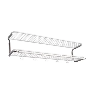 Classic 650 hatthylla - vit/krom, 2 plan, 110 cm - Essem Design