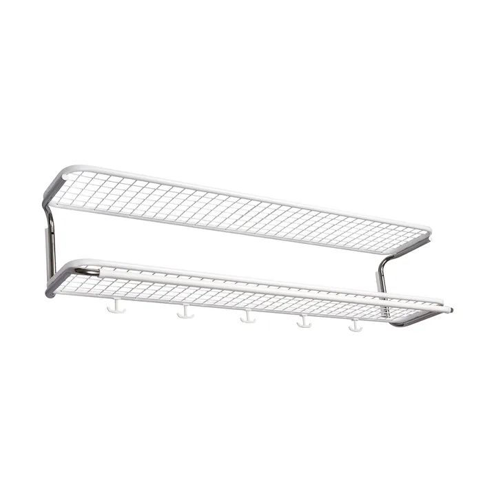 Classic 650 hatthylla - vit/krom, 2 plan, 120 cm - Essem Design