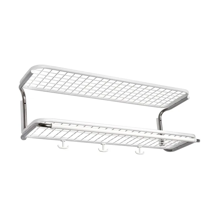 Classic 650 hatthylla - vit/krom, 2 plan, 80 cm - Essem Design