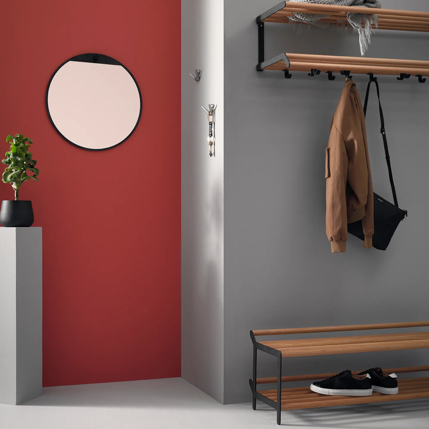 Tamburin skohylla 60 cm, Ek-svart Essem Design