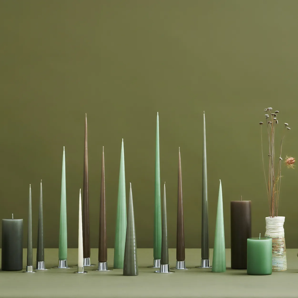 ester & erik konljus 37 cm 2-pack lackad, Eucalyptus 66-0 ester & erik