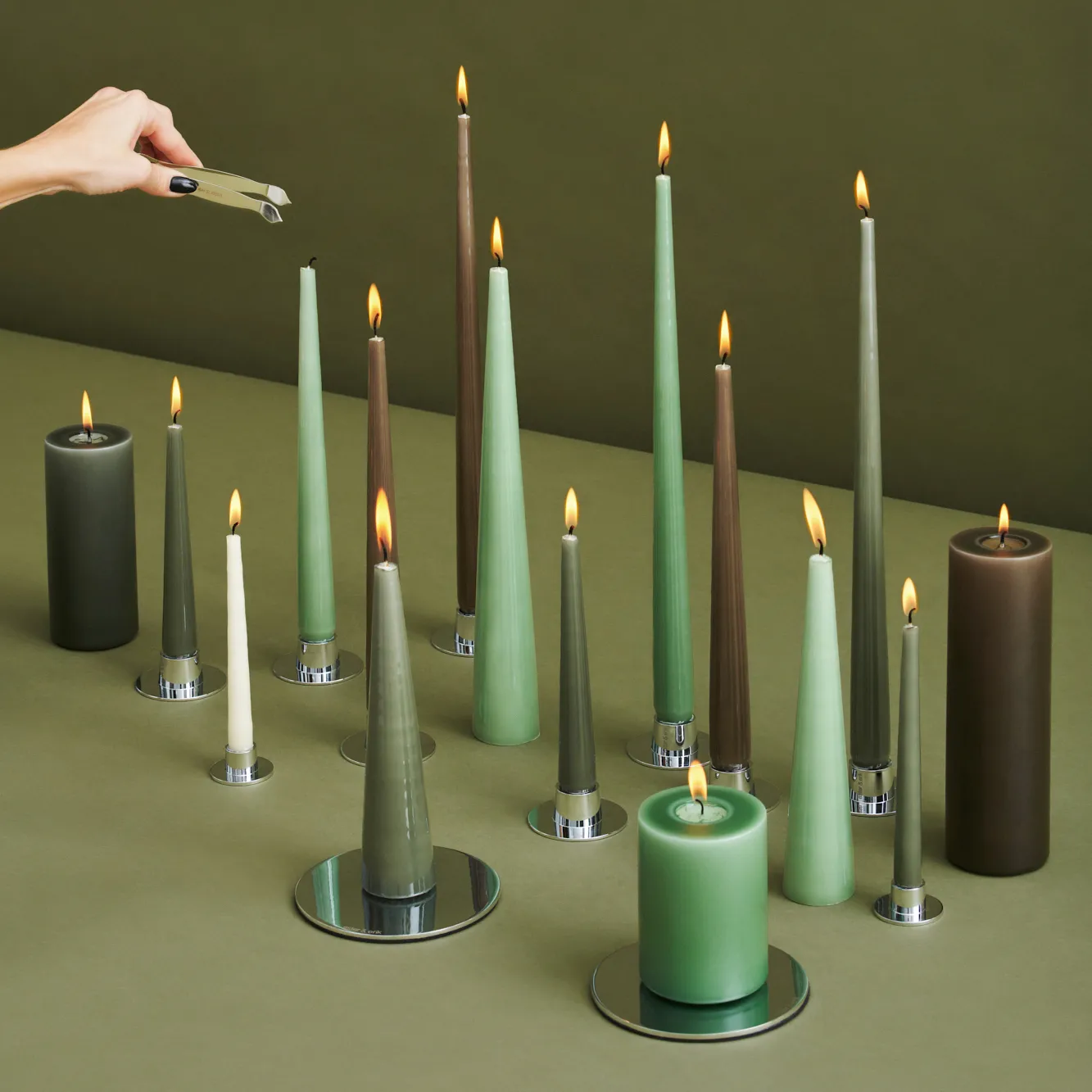 ester & erik ljus lackad 4-pack, eucalyptus, 32 cm ester & erik