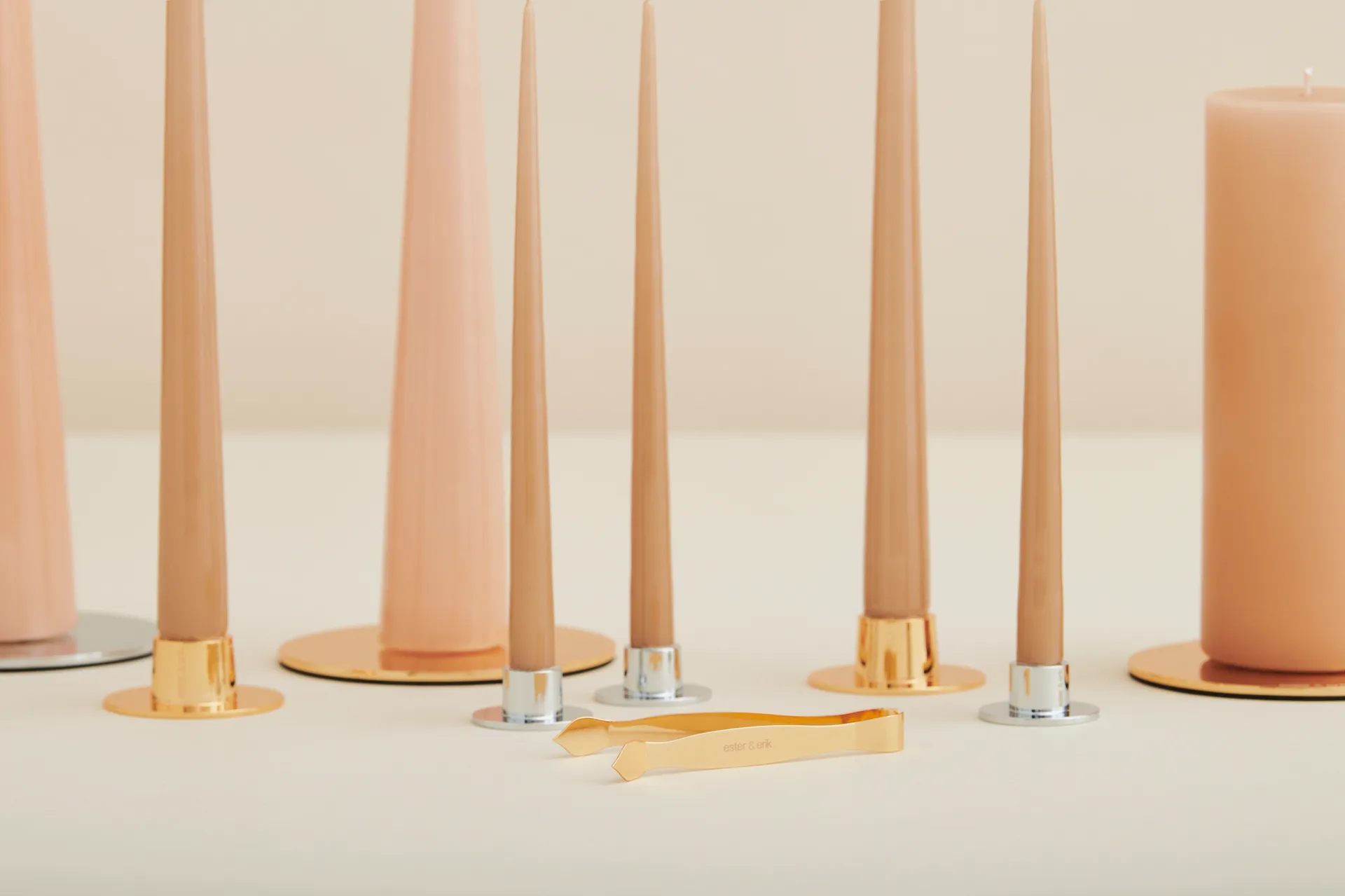 ester & erik ljusstake blank 2-pack, Guld ester & erik