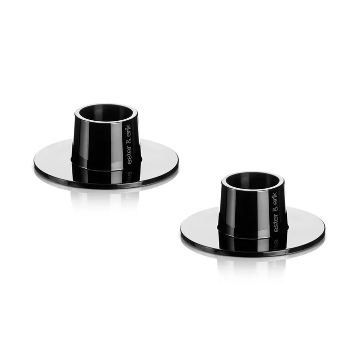 ester & erik ljusstake blank 2-pack - Svart - ester & erik
