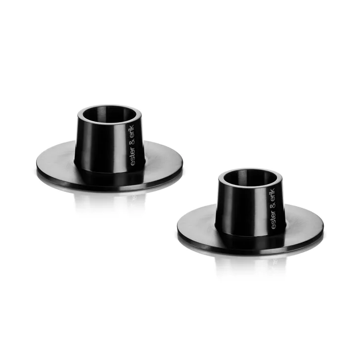 ester & erik ljusstake matt 2-pack - Svart - ester & erik