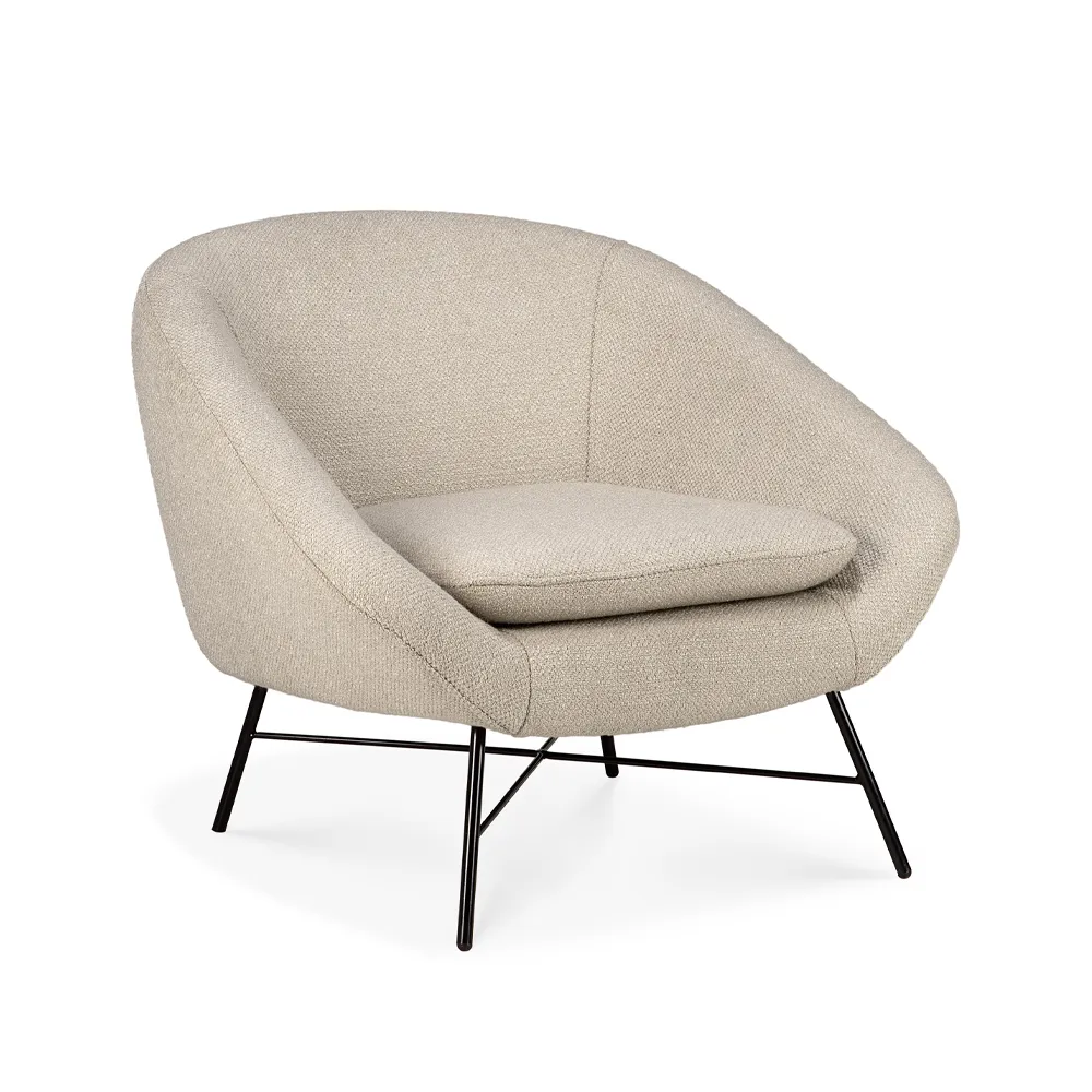 Barrow loungefåtölj, Off white-Black metal Ethnicraft
