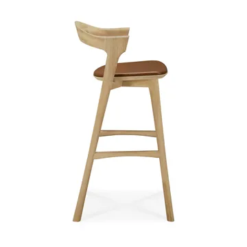 Bok barstol - Lackerad ek-läder Cognac, 75 cm - Ethnicraft