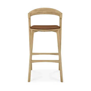 Bok barstol - Lackerad ek-läder Cognac, 75 cm - Ethnicraft