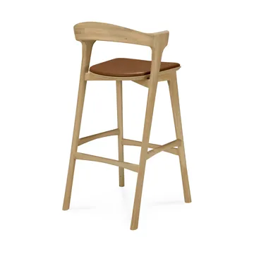 Bok barstol - Lackerad ek-läder Cognac, 75 cm - Ethnicraft