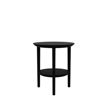 Bok sidobord Ø43 cm - Svart ek Ø43 - Ethnicraft