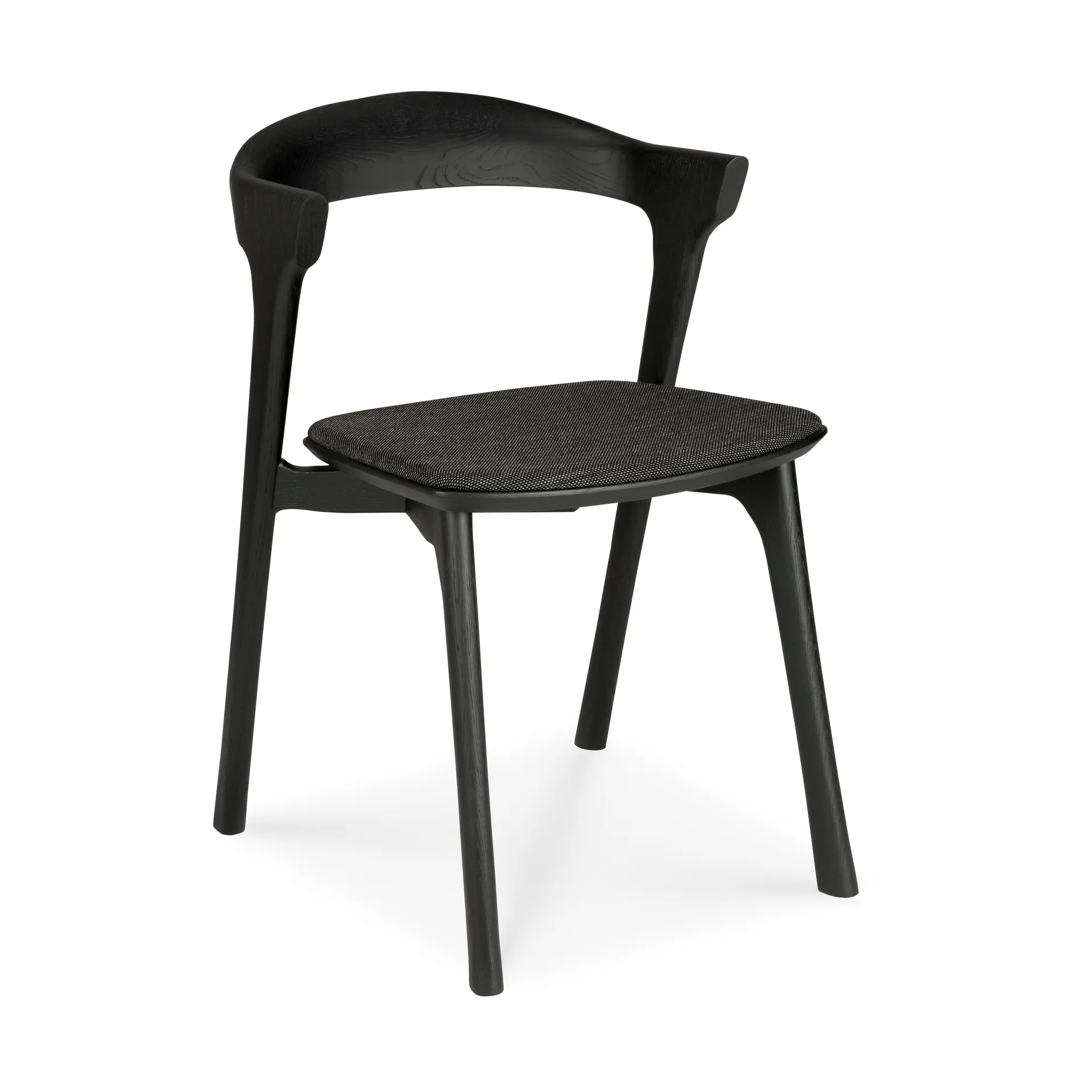 Bok stol, Svartlackerad ek-tyg Soft black Ethnicraft