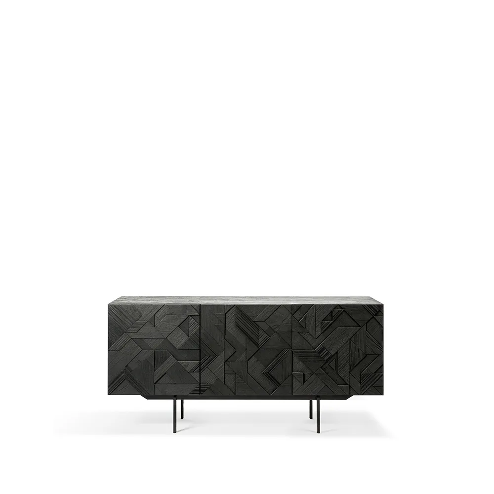 Graphic sideboard, Teak svart 3 dörrar Ethnicraft