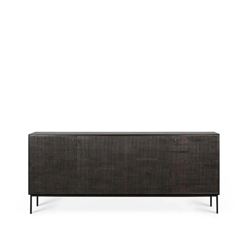 Grooves sideboard, Black 4 dörrar Ethnicraft