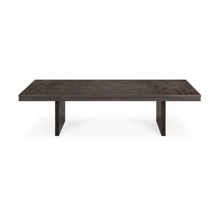 Grooves soffbord - Off black teak, 135x65 cm - Ethnicraft