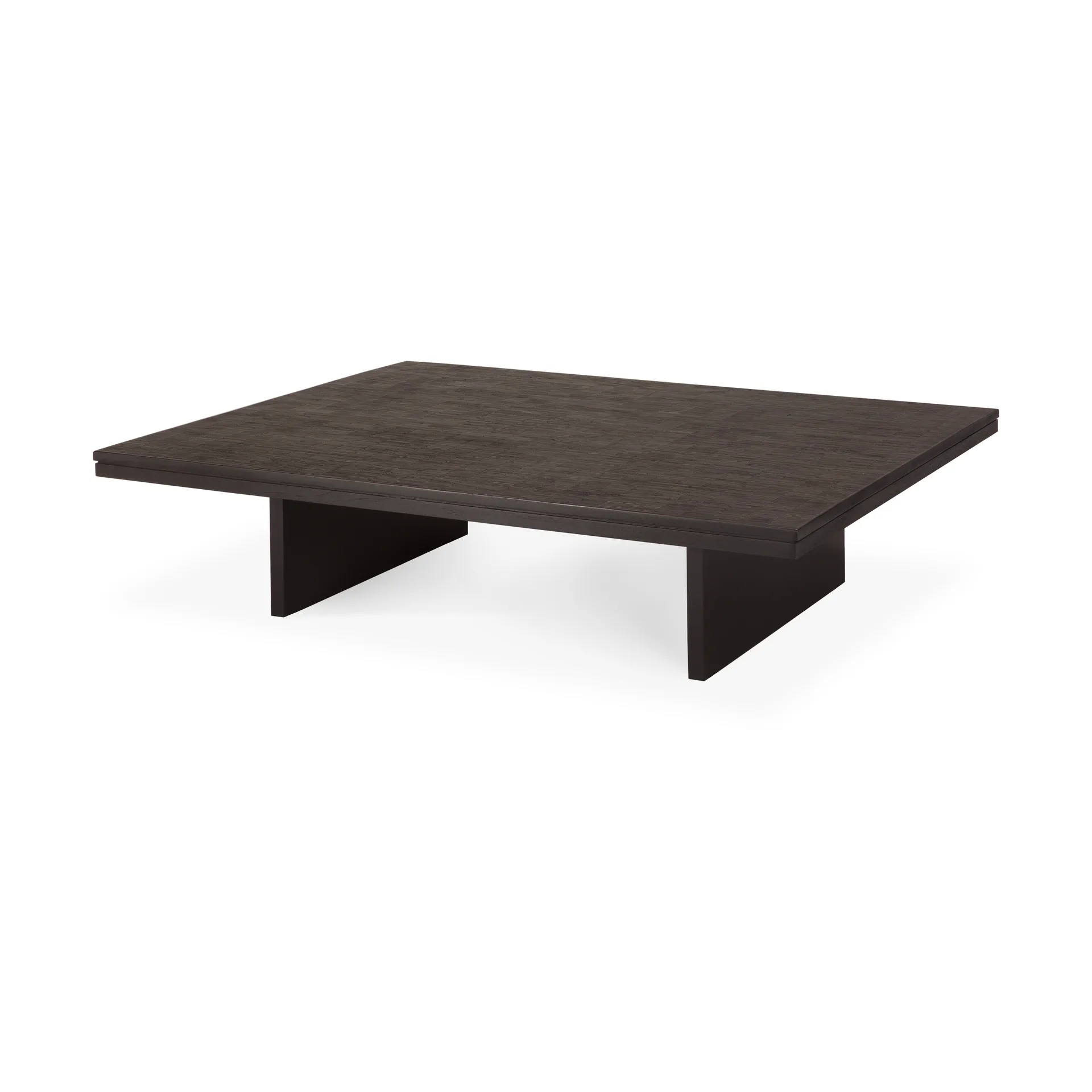 Grooves soffbord, Off black teak, 140x110 cm Ethnicraft