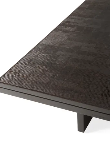 Grooves soffbord - Off black teak, 140x110 cm - Ethnicraft