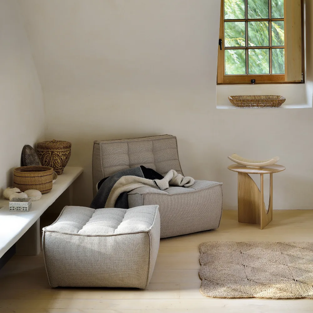 N701 fotpall 70x70 cm, Beige Ethnicraft
