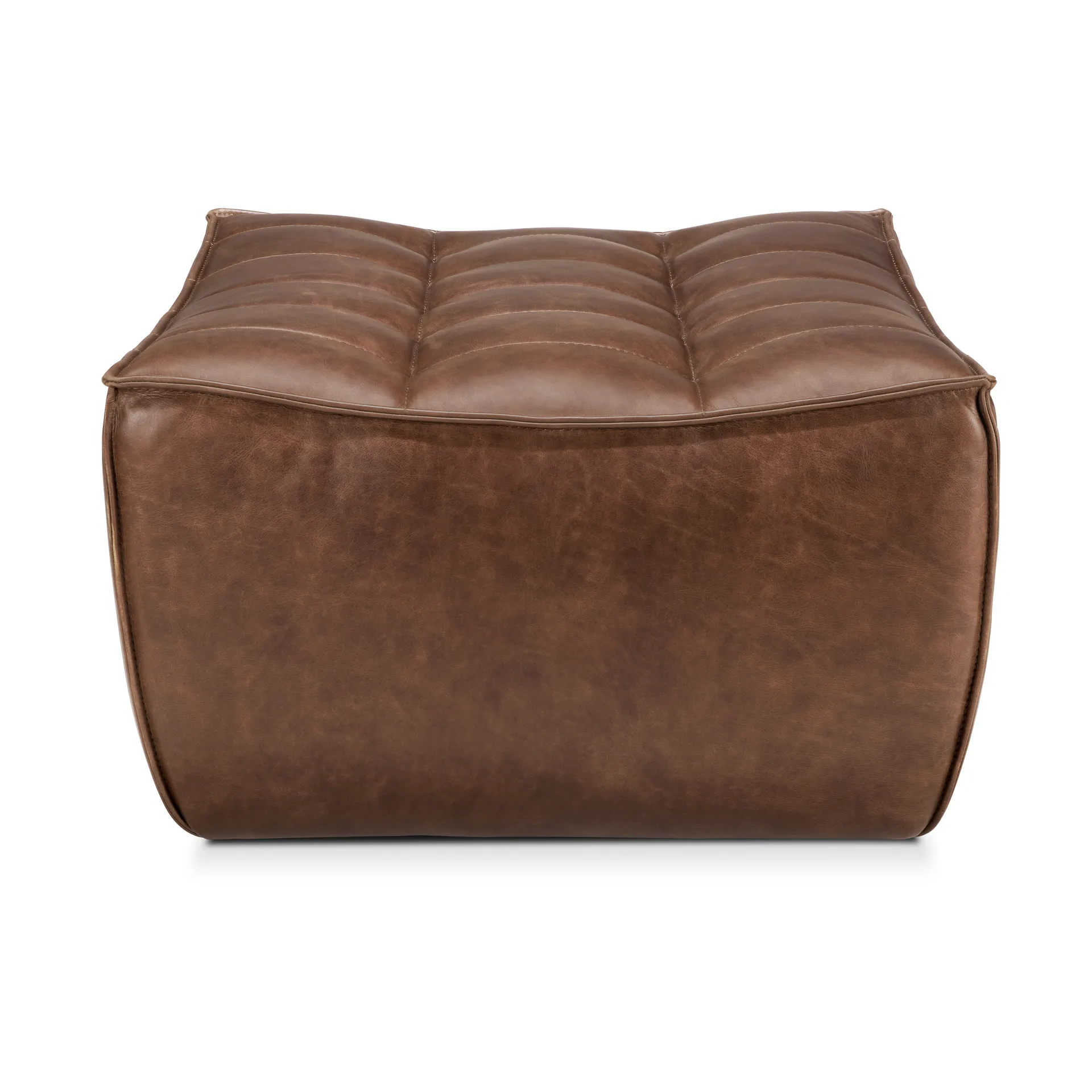 N701 fotpall 70x70 cm, Läder Chestnut Ethnicraft