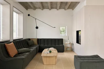 N701 modulhörnsoffa med rakt hörn, tyg Moss Eco, 301x231 cm - Ethnicraft