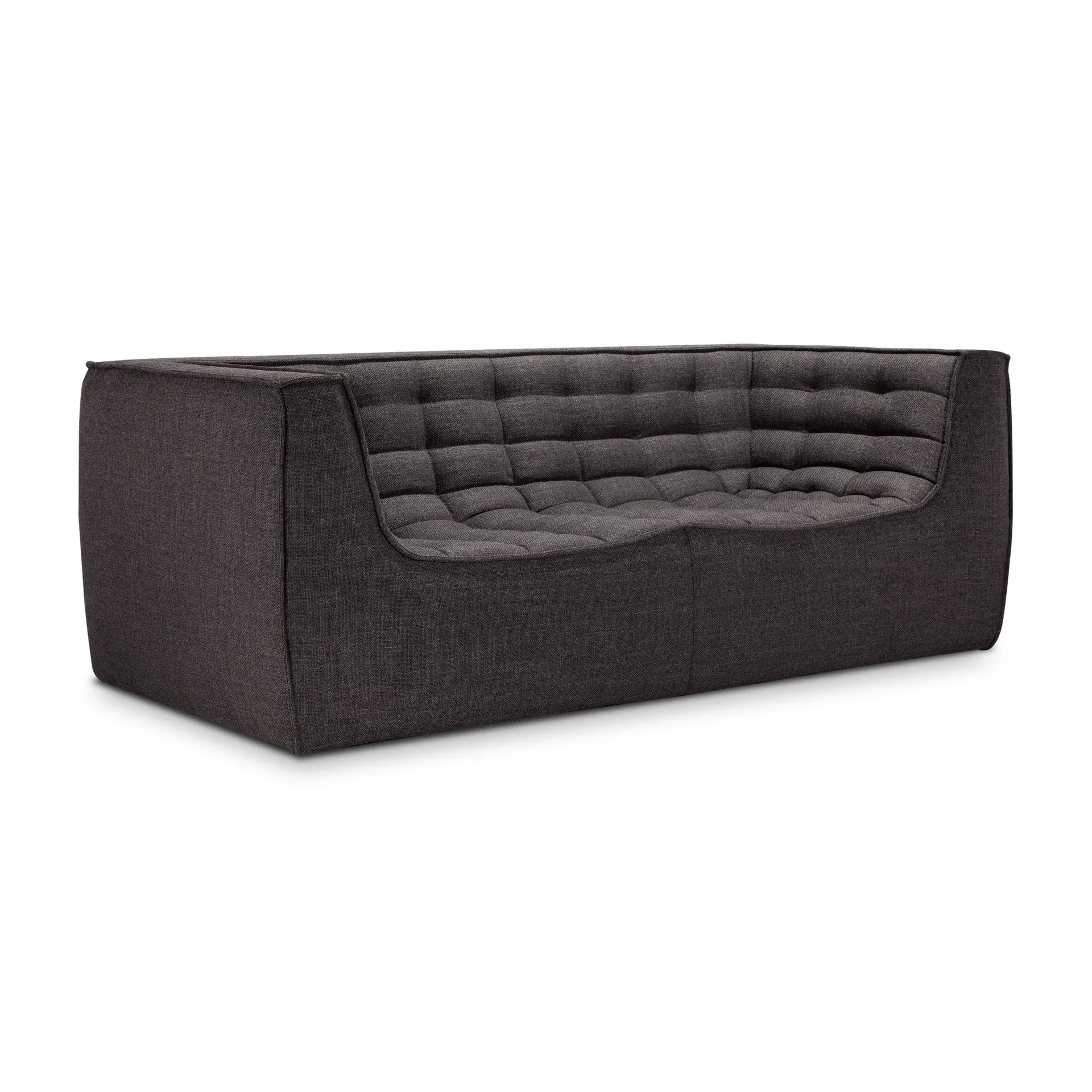 N701 soffa 2-sits, Dark grey, med armstöd Ethnicraft