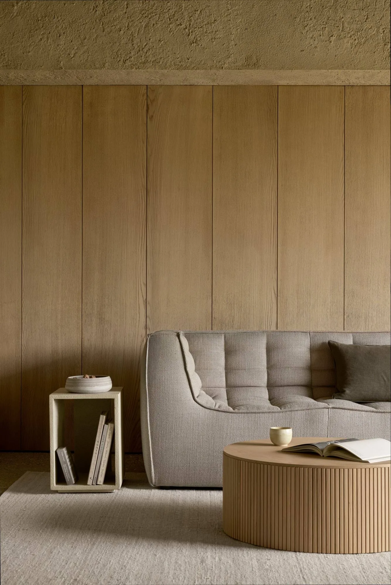 N701 soffa 3-sits, Beige, med armstöd Ethnicraft
