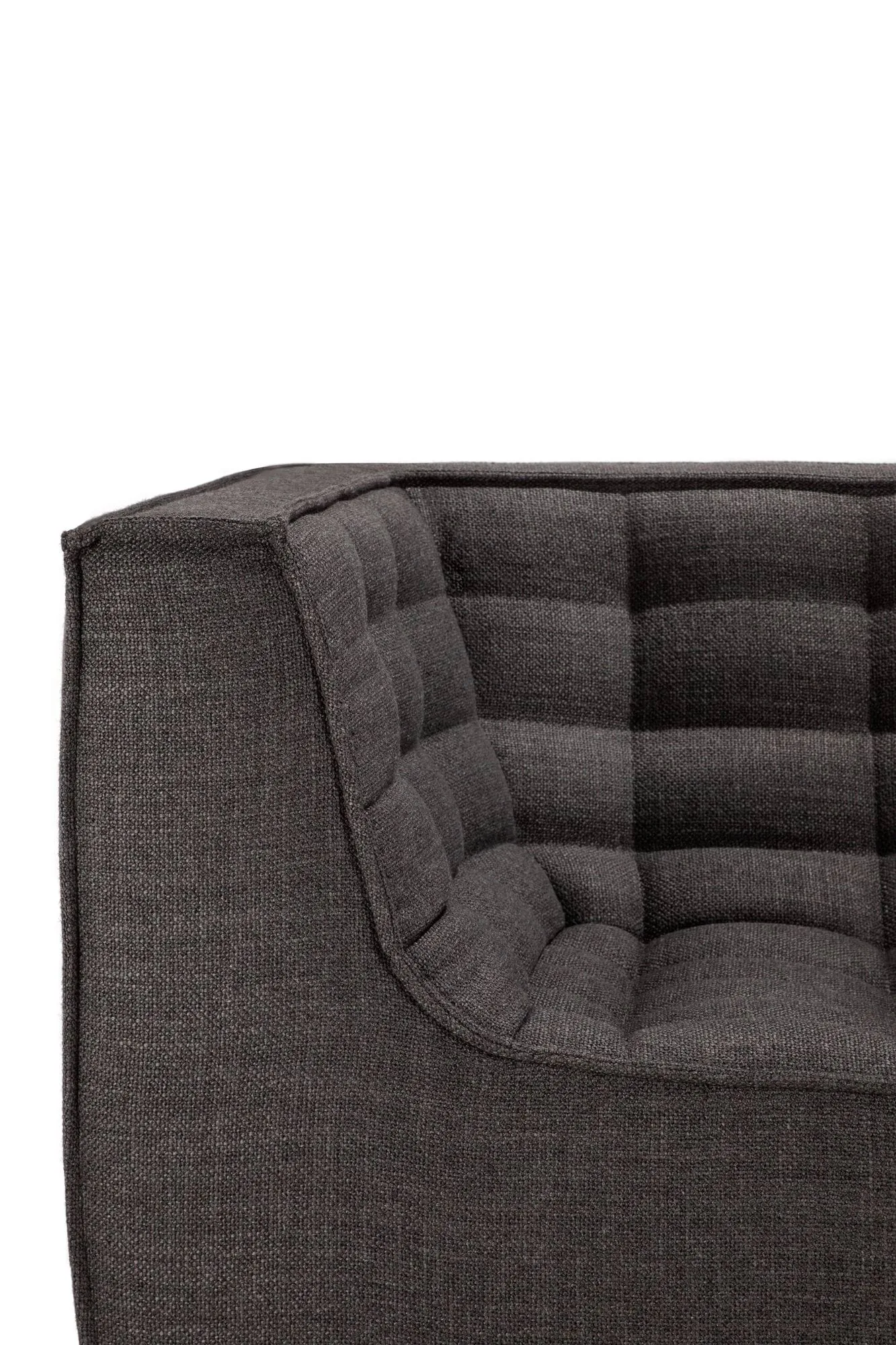 N701 soffa 3-sits, Dark grey, med armstöd Ethnicraft