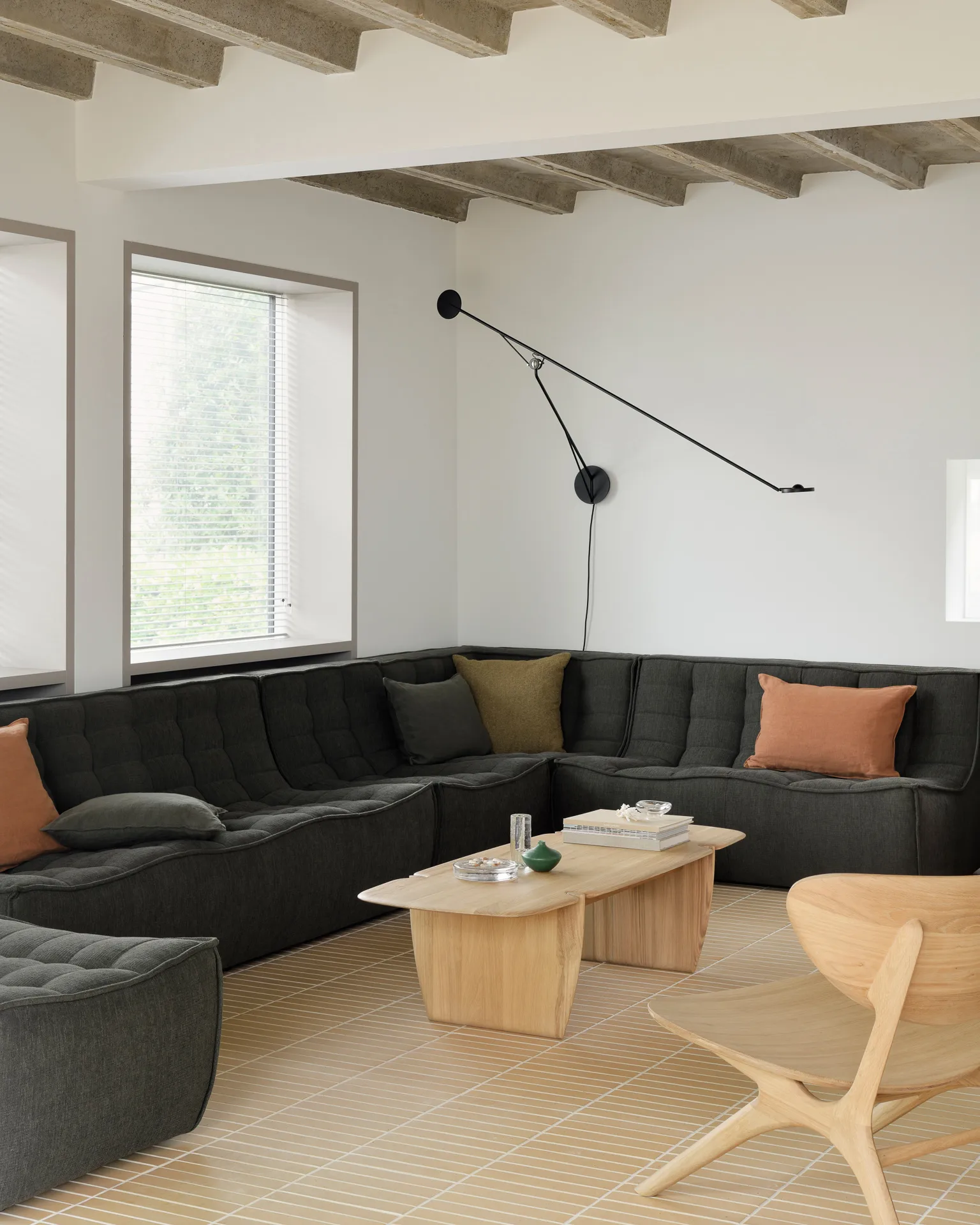 N701 soffa 3-sits, Moss Eco fabric Ethnicraft