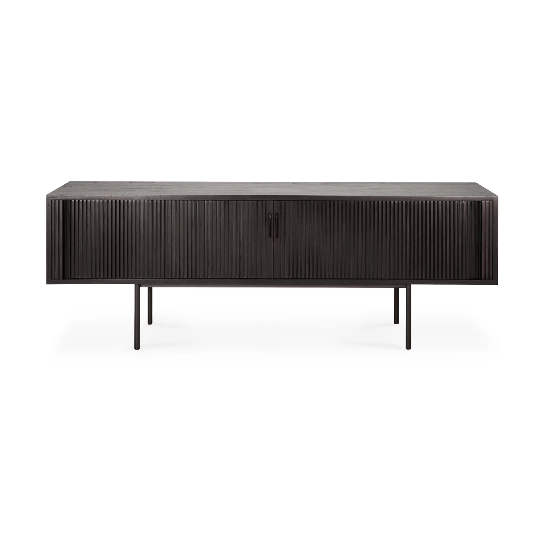 Roller Max TV-bänk, Lackad teak-svart-2 dörrar Ethnicraft
