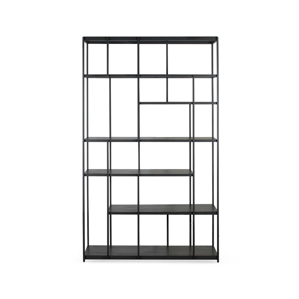Studio Rack hylla 205x120 cm, Svart teak utan dörrar Ethnicraft