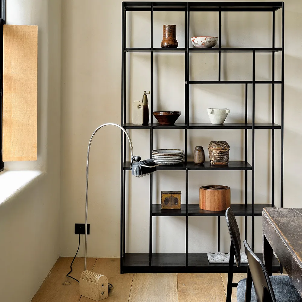 Studio Rack hylla 205x120 cm, Svart teak utan dörrar Ethnicraft