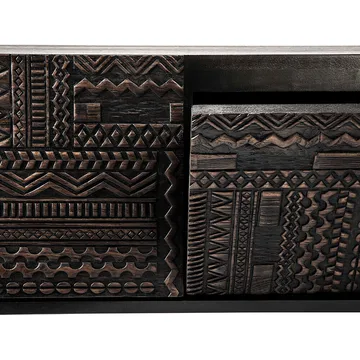 Tabwa mediabänk - Svart teak 51x240 cm - Ethnicraft