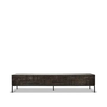 Tabwa mediabänk - Svart teak 51x240 cm - Ethnicraft