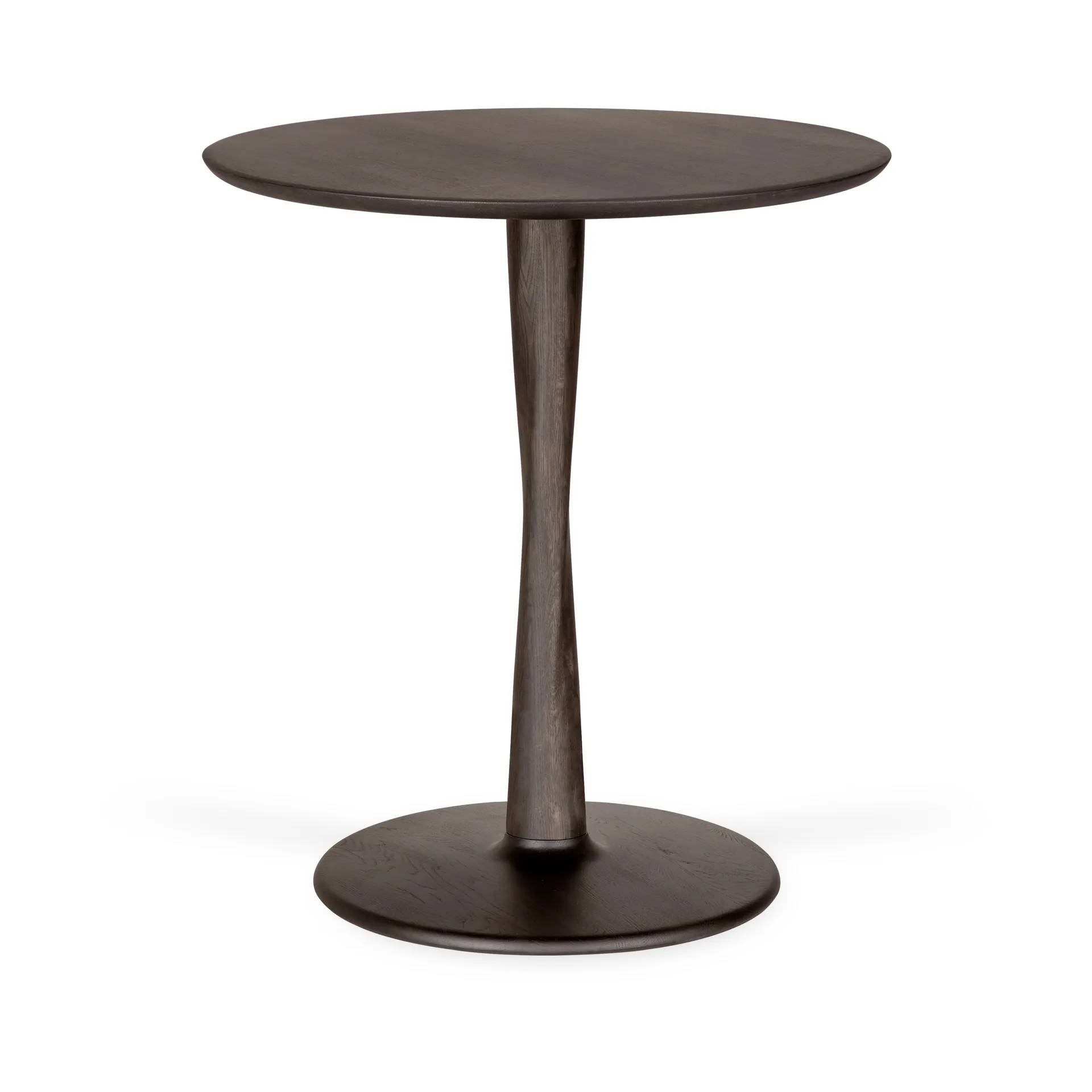 Torsion matbord, Brunlackerad ek, Ø70 cm Ethnicraft