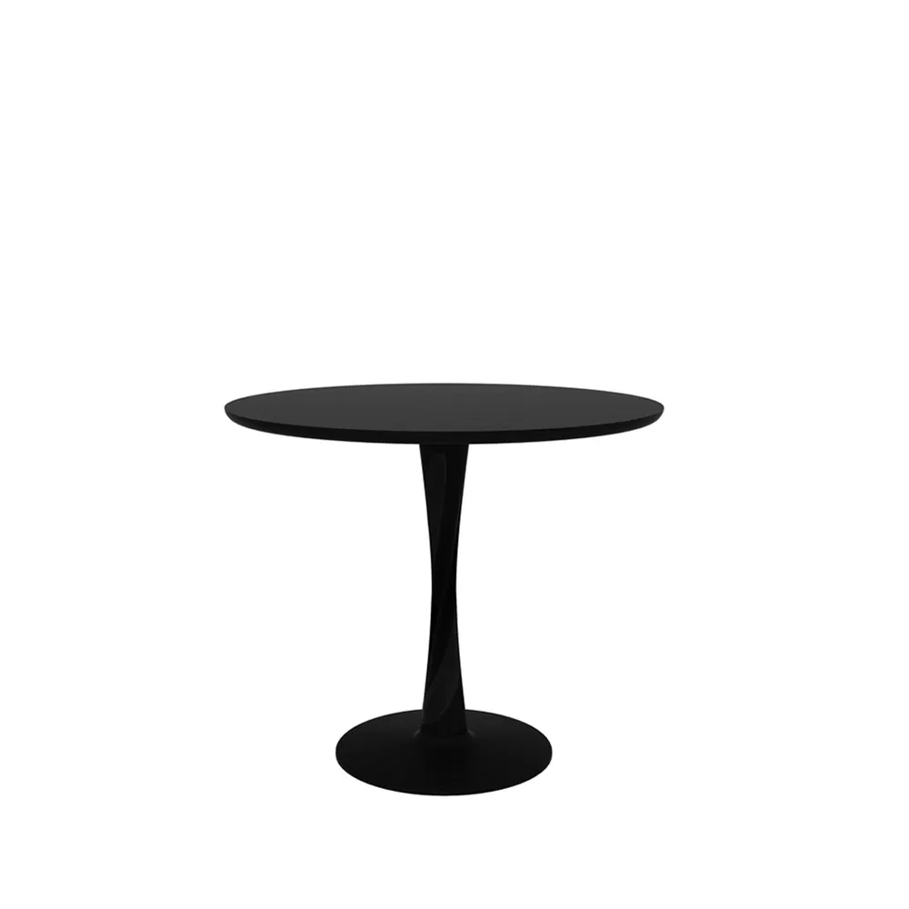 Torsion matbord, Svartbetsad ek, Ø90 cm Ethnicraft
