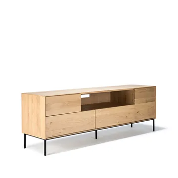 Whitebird mediabänk 180 cm - Oak wax oil-Black metal - Ethnicraft