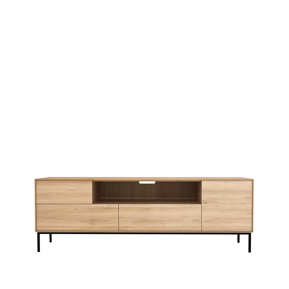 Whitebird mediabänk 180 cm, Oak wax oil-Black metal Ethnicraft