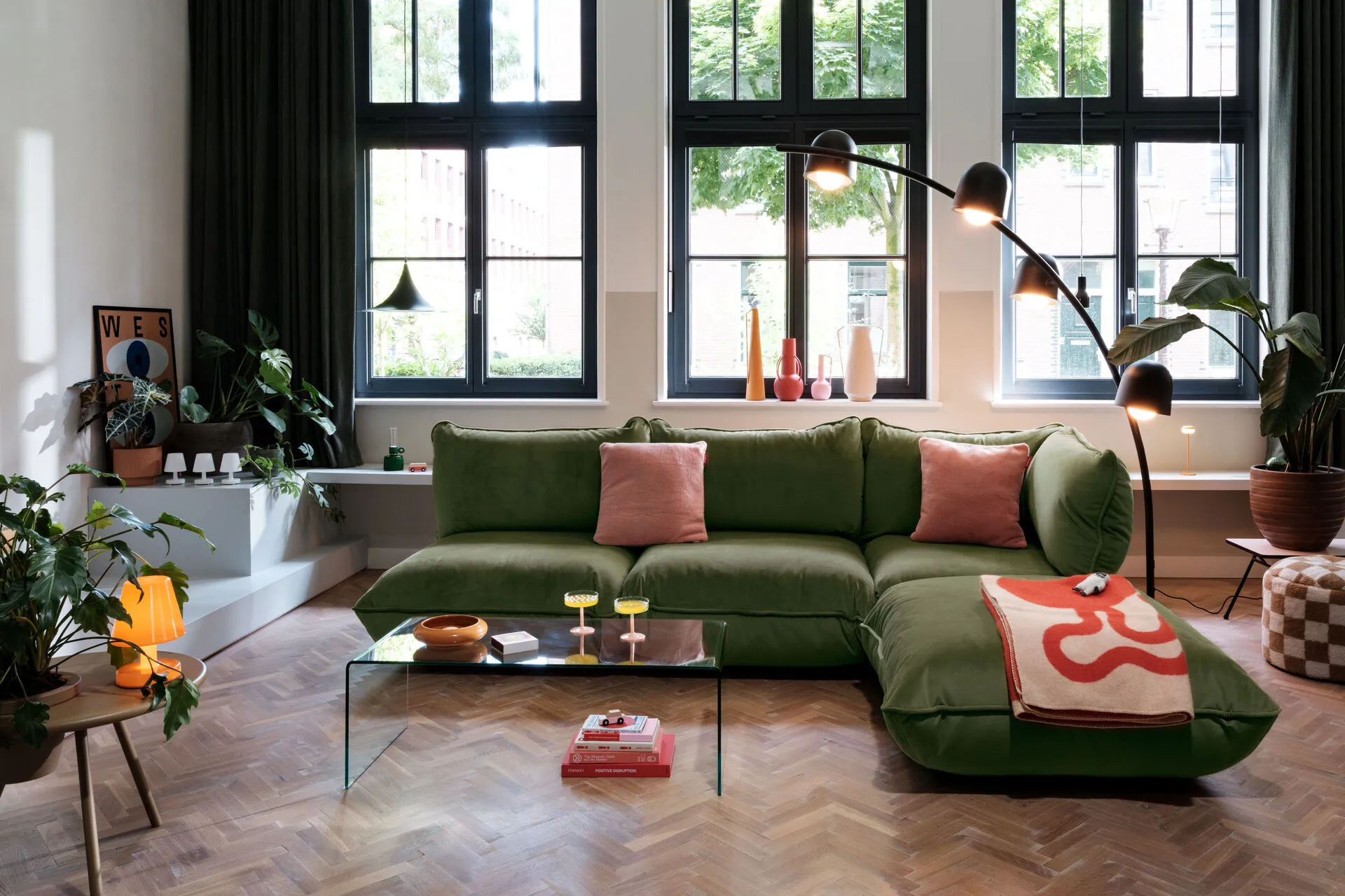 Fatboy Sumo hörnmodul, Velvet recycled deep green, 108x108x90 cm Fatboy