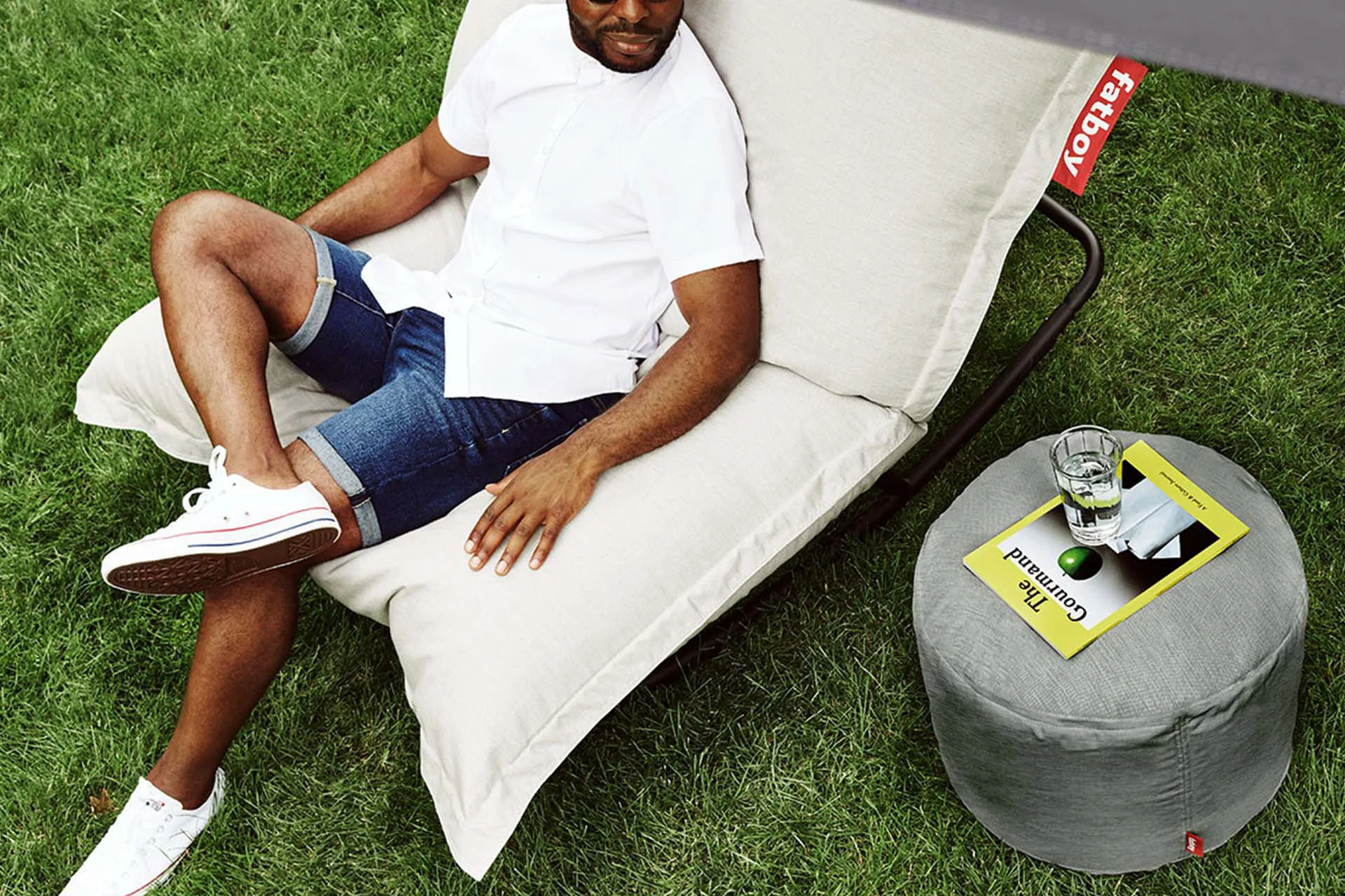 Point outdoor sittpuff, Rock grey, large, 70x70x40 cm Fatboy