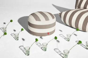 Point outdoor sittpuff, Stripe cacao, large, 70x70x40 cm Fatboy