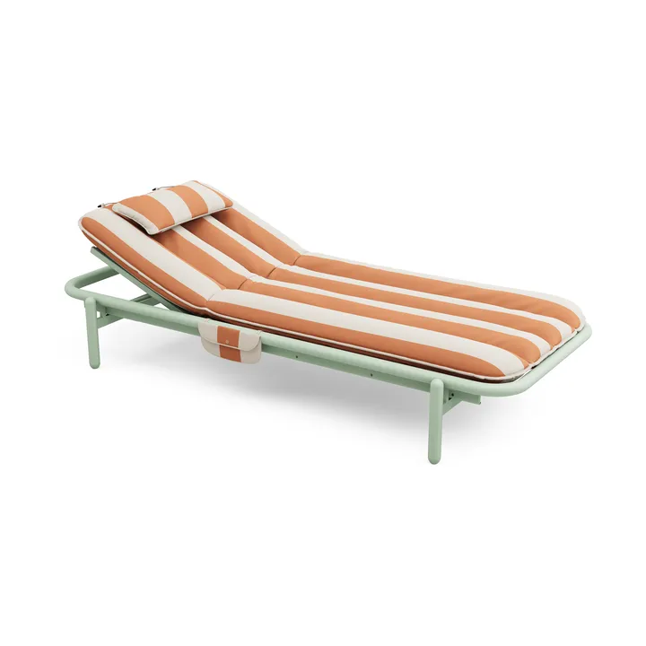 Sunbun dagbädd - Mist green-stripe orange, 212x97x39 cm - Fatboy