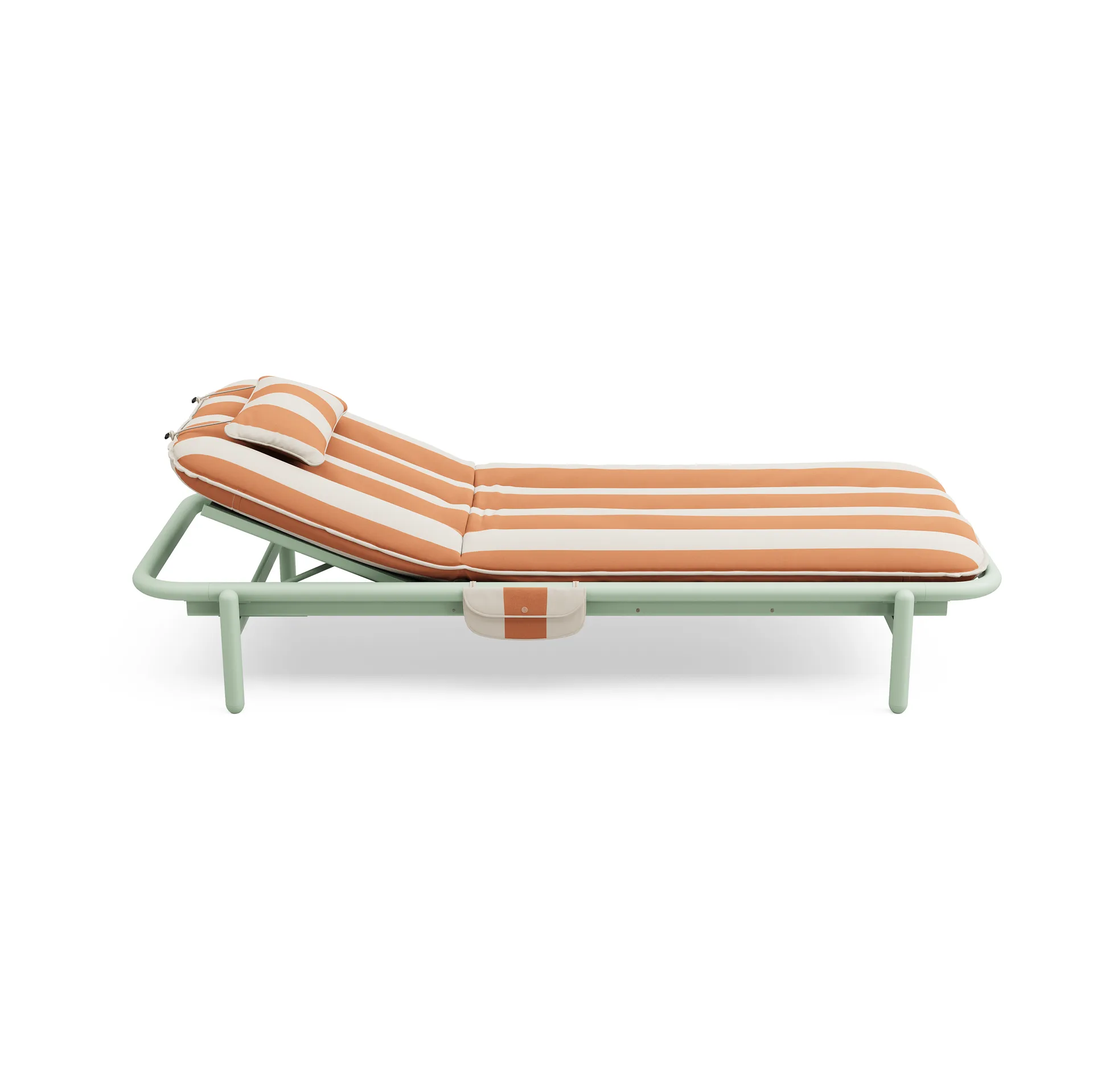Sunbun dagbädd, Mist green-stripe orange, 212x97x39 cm Fatboy