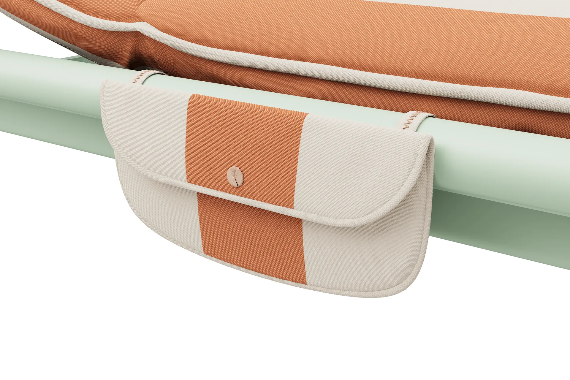 Sunbun dagbädd, Mist green-stripe orange, 212x97x39 cm Fatboy