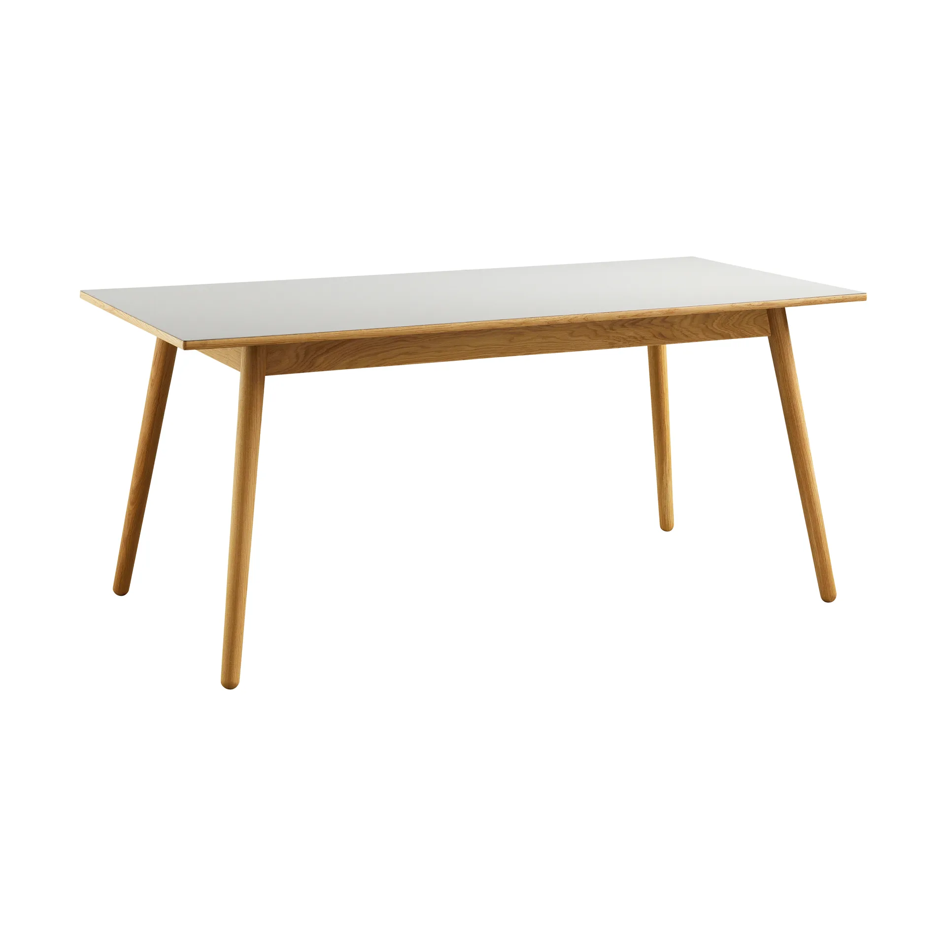 C35B matbord 82x160 cm, Light grey linoleum-oak nature waterbased laquer FDB Møbler