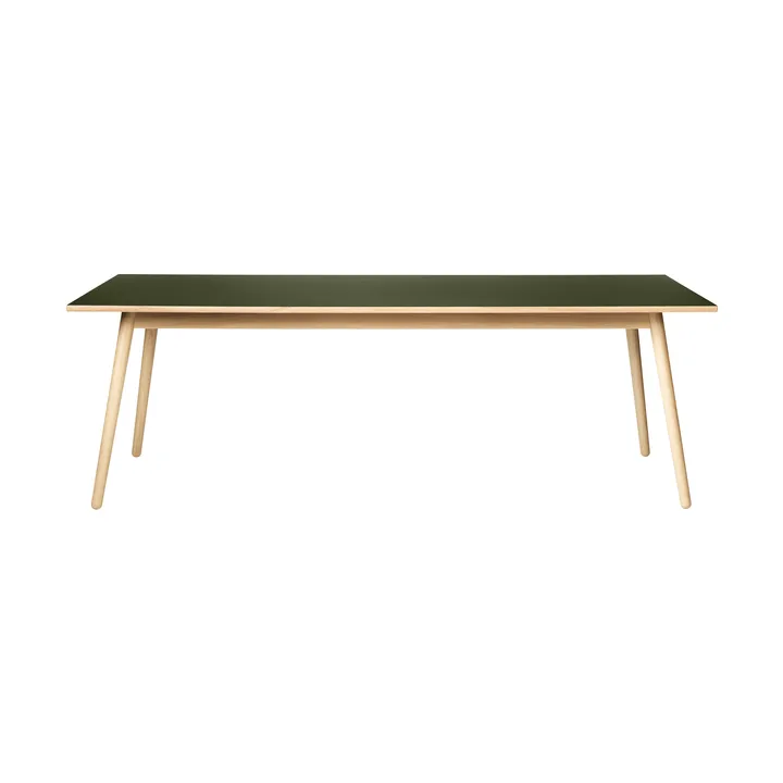 C35C matbord 95x220 cm - Olive linoleum-oak nature waterbased laquer - FDB Møbler