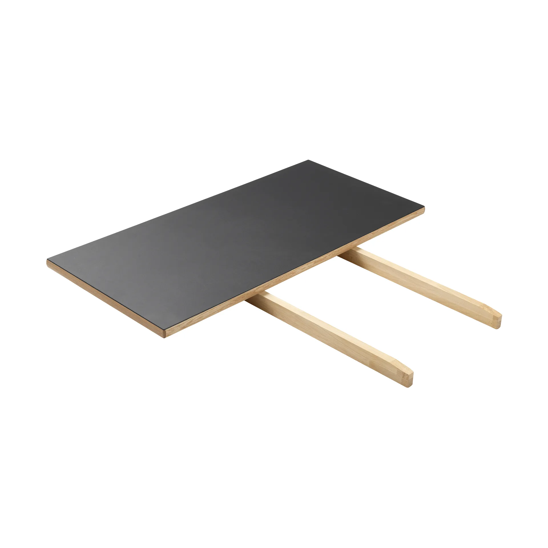 C35S iläggsskiva 95x45 cm, Black linoleum-oak nature waterbased laquer FDB Møbler