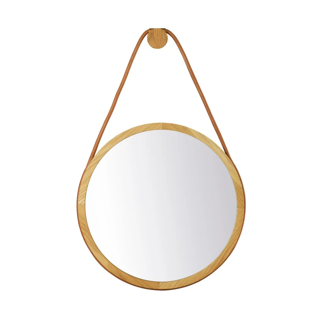 I3 Mossø väggspegel, Oak nature lacquered Ø40 cm FDB Møbler