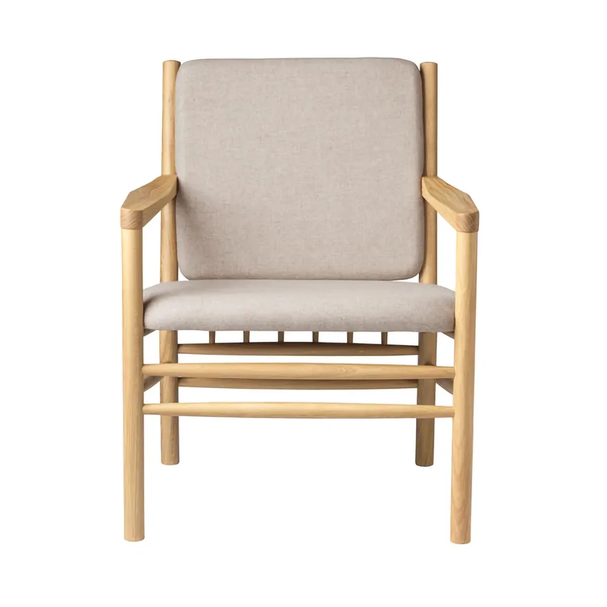 J147 fåtölj, Oak lacquered-beige FDB Møbler
